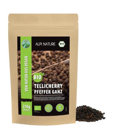 Alpi Nature Poivre de Tellicherry BIO 250g Poivre Noir en Grain Entier Tellicherry 250 GR