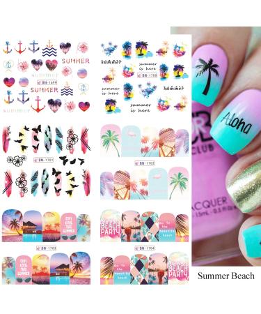 Summer Fruit Nail Stickers - Pineapple, Tropical Leaf Design | 12sheets - Buy Online on GoSupps.com