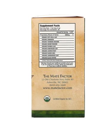 Mate Factor Caffeine-Free Antioxidant Tea with Turmeric - 20 Tea Bags (2.12 oz) - Buy Online on GoSupps.com