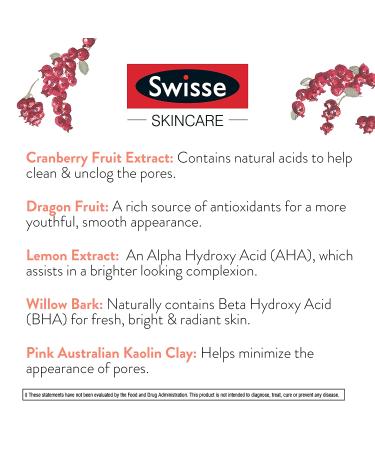 Swisse Skincare Cranberry Pore Perfecting Clay Mask 2.47 oz | Deep Cleanse & Refine Pores - Buy Online on GoSupps.com