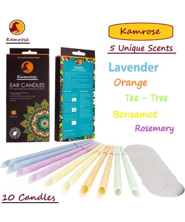 10x Ear Candles for Blocked Ears Hopi Wax Remover + 5 Protective Discs - Aromatherapy 5 Scents - CE Medical Grade - Double Disc Wax Filter - Mixed Variety - Buy Online on GoSupps.com