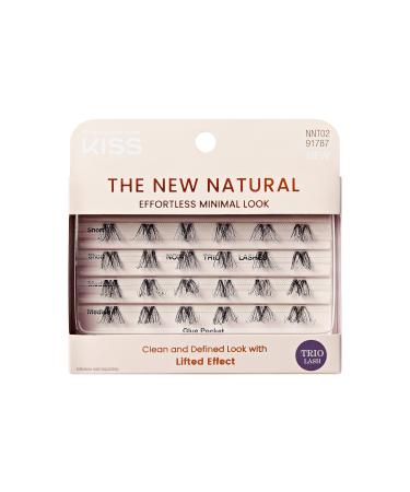 KISS The New Natural False Eyelashes Noir' 12mm-14mm-16mm Includes 24 Wisps Contact Lens Friendly Easy to Apply Reusable Strip Lashes