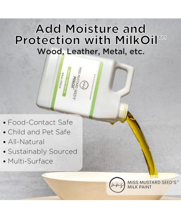 Miss Mustard Seed's MilkOil Indoor Hemp Seed Oil - Eco-Friendly Wood Finish for Raw & Stained Surfaces 8 fl oz - Buy Online on GoSupps.com