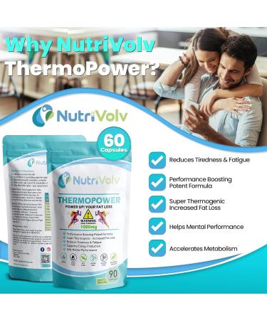 ThermoPower 1000mg Thermogenic Fat Burner | Boost Energy & Performance | 90 Capsules - Buy Online on GoSupps.com