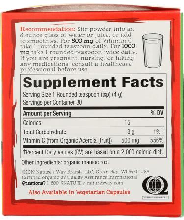 Nature's Way Alive! Organic Acerola Fruit Vitamin C Drink Mix - 4.23 oz - Buy Online on GoSupps.com