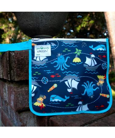 Green Sprouts Reusable Insulated Sandwich Bags - Aqua Llamas (2 Pack) | Eco-Friendly & Safe for 6+ Months - Buy Online on GoSupps.com