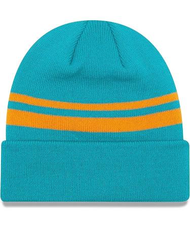 New Era Miami Dolphins NFL Official Classic Striped Knit Beanie - Unisex Cold Weather Hat - Buy Online on GoSupps.com