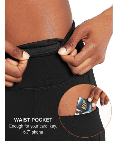 BALEAF Women's High Waisted Running Bermuda Shorts with Pockets - Black, Large - Buy Online on GoSupps.com