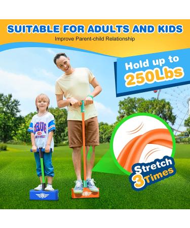 CUUGO LET'S GO! CG Pogo Stick Foam Jumper for Kids - Outdoor & Indoor Toys for 3-12 Year Old Boys Girls - Fun Gifts in Green Blue - Buy Online on GoSupps.com