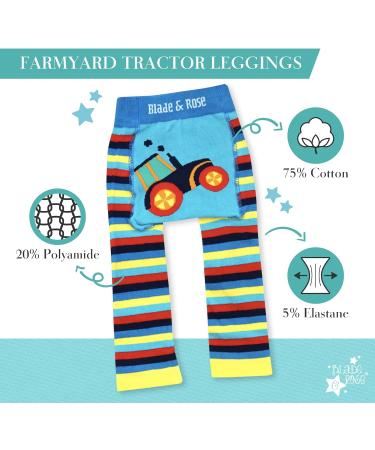 Blade & Rose Farmyard Tractor Leggings | Blue Knit Leggings for Toddler & Baby Boys | 0-4 Years - Buy Online on GoSupps.com