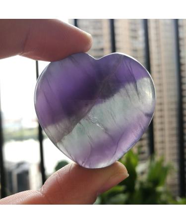 Manekieko Natural Fluorite Palm Worry Heart Stone - 40mm Healing Crystal for Love & Balance - Buy Online on GoSupps.com
