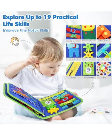 Urmywo Busy Board Montessori Toys for Toddlers 1-5 Years | Motor Skills Activity Board | Ideal Gift for Young Girls | Dinosaur Travel Fun - Buy Online on GoSupps.com