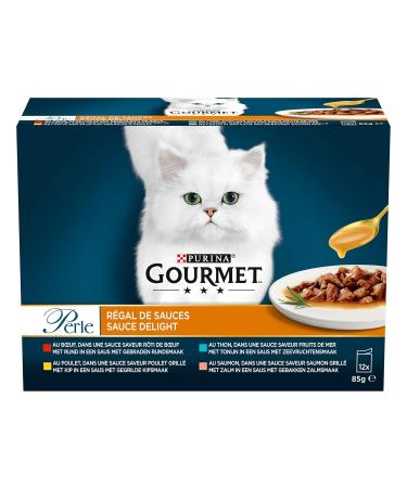 Gourmet Pearl Saucenreal for Adult Cats - Beef Chicken Tuna & Salmon | 12 x 85g Fresh Bags | Premium 1.02kg Pack - Buy Online on GoSupps.com