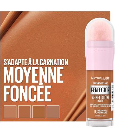 Maybelline New-York 4-in-1 Illuminating Complexion Perfector - Base/Concealer/BB Cream/Highlighter - Instant Glow Perfector 4-in-1 Foundation - Shade: Medium Deep (03) - 20ml - Buy Online on GoSupps.com