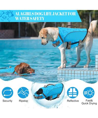 Alagirls Adjustable Dog Life Jacket Vest - Small Lifeguard for Swimming Blue (Chest 42-54cm) - Buy Online on GoSupps.com