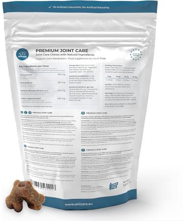 Anicare Premium Joint Care Chews for Dogs | Glucosamine Chondroitin MSM & Green Lipped Mussel - Top Choice for Joint Health - Buy Online on GoSupps.com