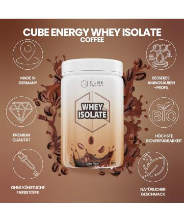 Cube Energy Whey Isolate 908g - Coffee Flavor | 25g Protein per Serving | Premium German Protein Powder | 30 Portions per Can - Buy Online on GoSupps.com