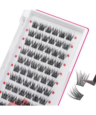 Fowendia Lash Clusters 72 Pcs Cluster Lashes Eyelash Clusters DIY Cluster Eyelash Extensions C D Curl Individual Lashes Soft and Thin Band Eyelashes (C-10mm) C-10mm E01