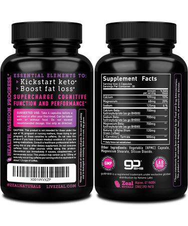 Keto BHB Exogenous Ketones Pills | 2720mg 120 Capsules with goBHB Salts & Natural Caffeine - Ketosis Support Supplement - Buy Online on GoSupps.com
