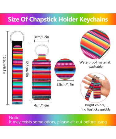 12-Piece Lipstick Holder Keychains Set with Neoprene Wristlet Lanyards - Vibrant Colors Portable Lip Balm Keyring Organizers - Buy Online on GoSupps.com