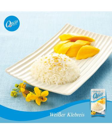 Q RICE Sticky Rice - 1kg White Long Grain Rice for Asian Cuisine & Desserts - International Shipping Available - Buy Online on GoSupps.com