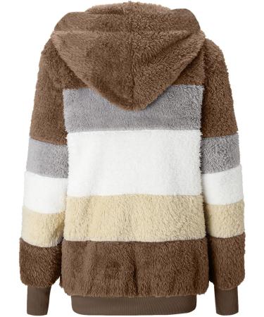 Hanxiulin Women's Oversized Plush Jacket - Breathable Winter Coat & Hoodie in Khaki | Stylish Casual Fashion for Autumn & Winter - Sizes Up to 4XL - Buy Online on GoSupps.com