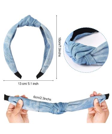 Giegxin Denim Knot Headband Set - 3 Pieces | Elastic Blue Headbands for Women and Girls - Buy Online on GoSupps.com