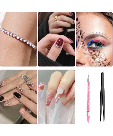 LLMSIX Rhinestones Picker Tool Dual-Ended Wax Pencil Pen Rhinestone Picker Dotting Pen Rhinestones Applicator with 4 Wax Tips and Twizzer for Gem Stone Jewelry Nail Art DIY Craft (Pink) - Buy Online on GoSupps.com