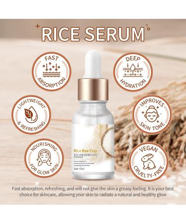ZHISHUDL 2PCS Rice Serum for Face Crema De Arroz Coreana Para La Cara Cremas Para Quitar Manchas De La Cara Nourishing Hydrating Face Serum for Glow Skin - Buy Online on GoSupps.com
