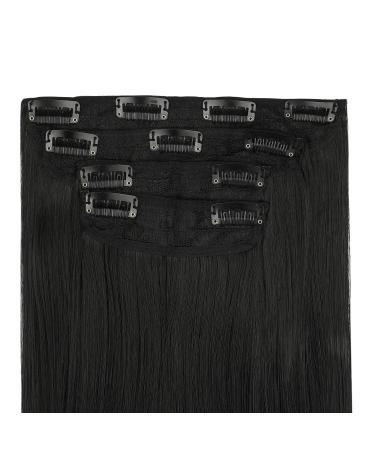 REECHO 28 Super Long Straight Clip-In Hair Extensions | Natural Black 320g - Pack of 4 - Buy Online on GoSupps.com