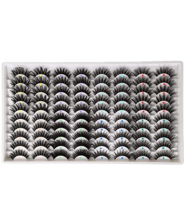40 Pairs 3D Natural False Mink Eyelashes Bulk - 15-20mm Long Fluffy Volume Dramatic - 8 Styles Fake Eyelashes Pack - Wholesale Reusable Makeup Lashes by Yawamica C- Flipped - Buy Online on GoSupps.com