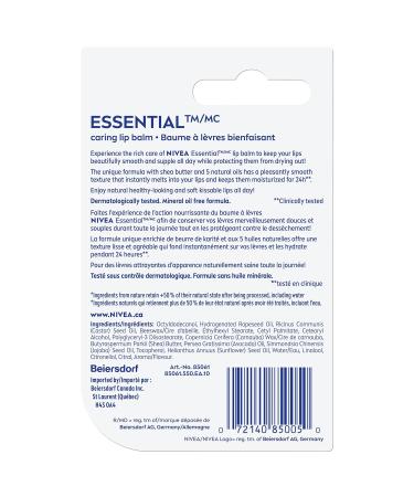 Nivea Lip Care Essential 4.8g - Moisturizing Lip Balm for Soft Smooth Lips | Buy Internationally - Buy Online on GoSupps.com