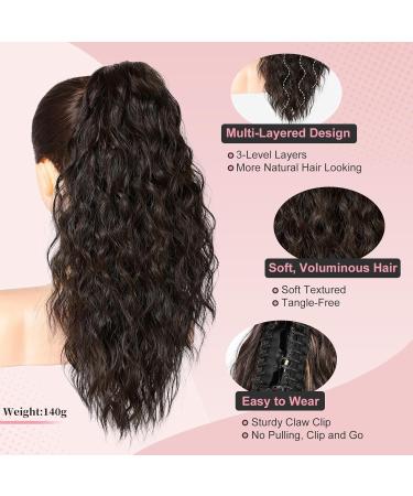 Buy Brikabia Dark Brown Ponytail Extension - Long Wavy Curly Clip-In Hair Extension for Women | International Shipping Available - Buy Online on GoSupps.com