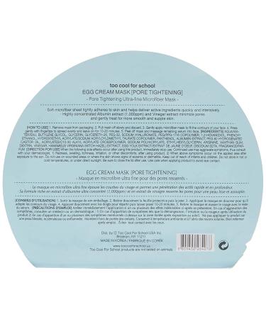 Too Cool for School Egg Cream Mask | Pore Tightening - 1 Sheet 0.98 oz - Buy Online on GoSupps.com
