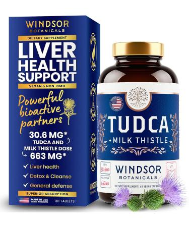 Advanced TUDCA & Silymarin Milk Thistle Extract - Liver Health Formula - 663mg Silybum Marianum - Bile Salts Supplement - 60 Caps - Buy Online on GoSupps.com