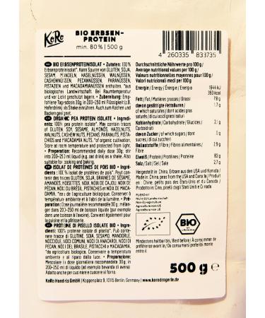 KoRo Organic Pea Protein 500g - Vegan Natural Taste No Additives - High-Quality International Shipping - Buy Online on GoSupps.com