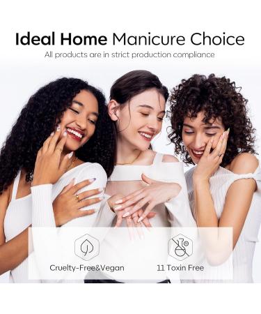 Modelones Glitter Gel Top Coat 2 in 1 Pearl Gel Nail Polish Clear Glitter Glossy Sparkle Finish Long Lasting Soak Off Mermaid Shimmer Pearlescent Glitter Gel Polish Nail Art Home DIY 10 ML - Buy Online on GoSupps.com