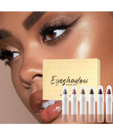 Eyeshadow Sticks Cream Eyeshadow Stick Eyeshadow Cream Stick 6 Colors Longwear Shimmer & Glitter Cosmetics Contour for Bride Makeup Days to Evening - Buy Online on GoSupps.com