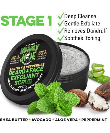 Gnarly Joe Beard Rescue and Revive Gift Pack 135g. Softens Beard Removes Beard Dandruff Itch and Irritation (Peppermint) - Buy Online on GoSupps.com