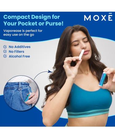 MOXE VaporEase Portable Nasal Inhaler On-The-Go Non-Medicated Made in USA Soothing and Refreshing Vapors Menthol Scent 3 Pack VaporEase 3 Pack - Buy Online on GoSupps.com