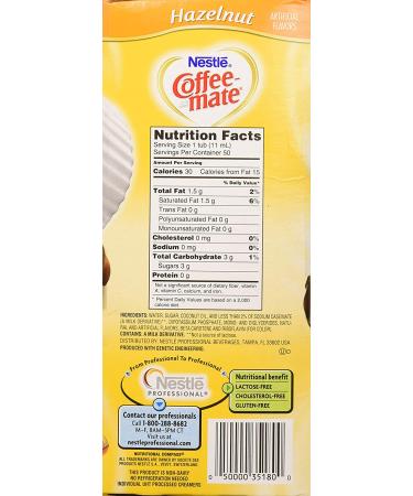 Nestle Coffee-mate Hazelnut Liquid Creamer Singles 0.38 oz (Box of 50) - Convenient Individual Portions - Buy Online on GoSupps.com