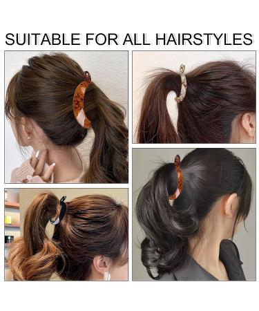 BLMHTWO 6PCS Banana Fish Hair Clips - Non-Slip Resin Comb Clips for Women and Girls - Perfect for Thin, Fine, Curly Hair - Black, Coffee, Light Coffee - Buy Online on GoSupps.com
