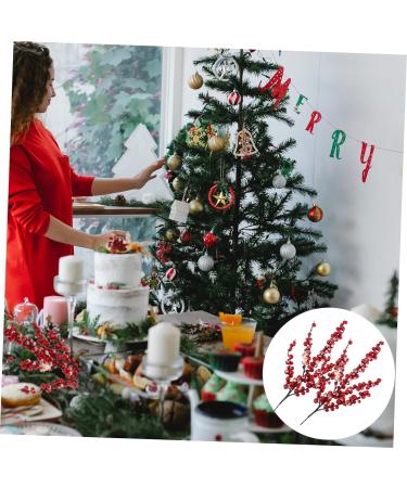 Zerodeko 4 Pcs Christmas Cuttings Faux Branches Artificial Christmas Stems Christmas Berries for Crafts Christmas Wreath Berries Flowers Home Decoration Household Christmas Tree Red Plastic - Buy Online on GoSupps.com