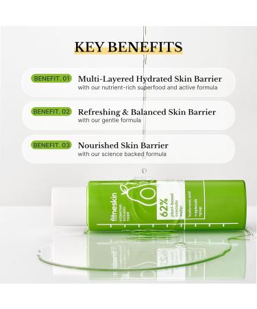fitneskin Hydrating Avocado Toner 5.1 Fl Oz (150ml) 62% Plant-Based Avocado Extract + Hyaluronic Acid Alcohol-Free Fragrance-Free Vegan Dermatologist-Tested Korean Skincare - Buy Online on GoSupps.com