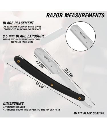 Tips&Toes Professional Straight Razor - Stainless Steel Barber Tool for Beards & Mustaches - Includes Safety Pouch - Ship Worldwide - Buy Online on GoSupps.com
