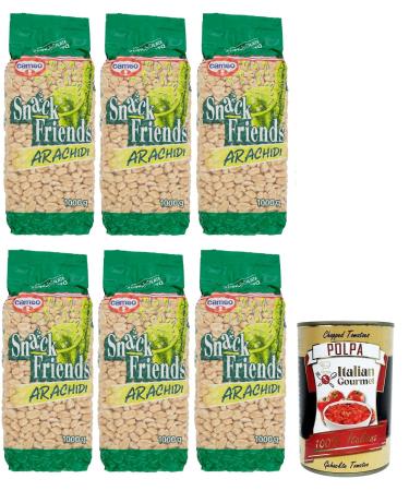 Italian Gourmet E.R. Cameo Snack Friends Peanuts Pack of 6 x 400g boxes of roasted and salted peanuts (1kg)