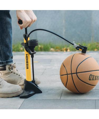 MOHEGIA Bike Floor Pump with Gauge - High Pressure 160 PSI - Schrader and Presta Valve - Yellow - Buy Online on GoSupps.com