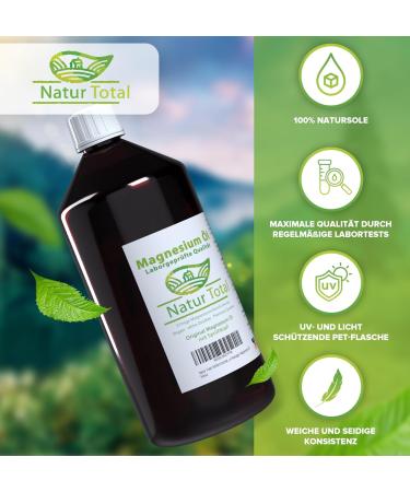 Premium Nature Total Zechstein Magnesium Oil Spray 1000ml - Pure High-Dose Relief for Skin Muscles Sports Sleep & Massage - No Stains or Residue - Buy Online on GoSupps.com