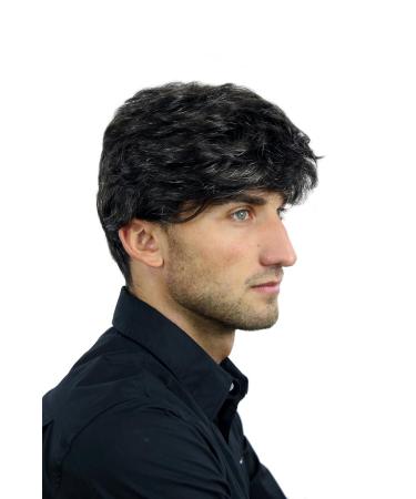 WIG ME UP Short Wavy Men's Wig - Thick Dark Brown with Grey Highlights CM-195-3+613 | International Shipping Available - Buy Online on GoSupps.com