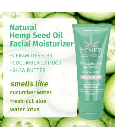 Hempz Cucumber & Aloe Moisturizer | Hydrating Cream for Face & Body - Rich in Minerals & Vitamin C 3 Oz - Buy Online on GoSupps.com